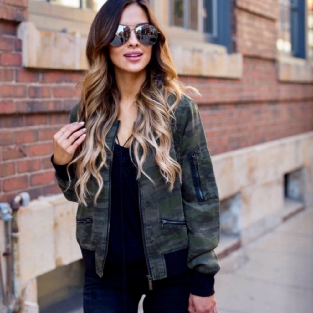 Sanctuary camo bomber jacket. Size S